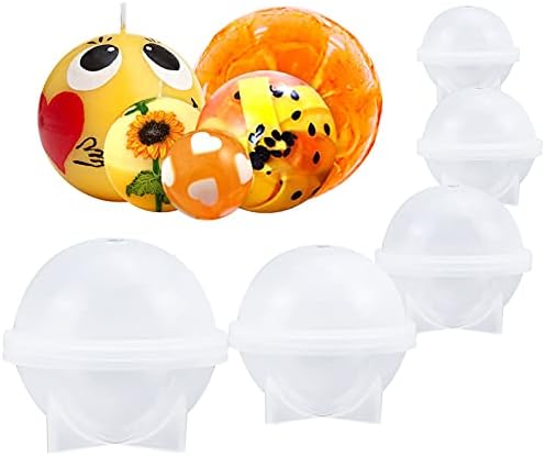Funshowcase Sphere Round Silicone Mold for Resin Epoxy, Jewelry Making, Candle Wax, Homemade Soap, Bath Bomb 5-Piece Set