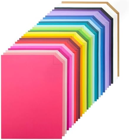 60 sheets Color Cardstock, 28 Assorted Colors 250 gsm A4 Size, Double Sided Printed Cardstock Paper, Premium Thick Card Stock for Card Making, Craft, Scrapbooking, Party Decors