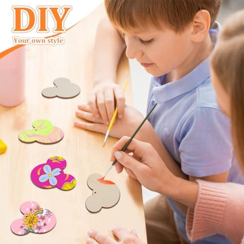 Mouse Head 30Pcs Unfinished Wooden Gift Ornaments DIY Craft Birthday Present-30Pack Paintable Blank Natural Mouse Head Cutouts Hanging Wood Slices for Kids Art Crafts DIY Gift Party Supplies