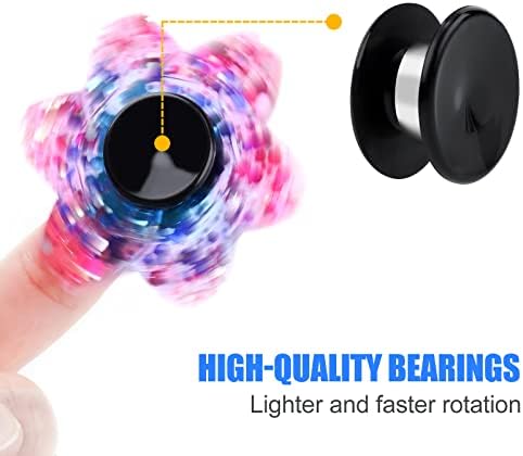 NiArt Fidget Spinner Bearings with Caps 16 Pack, Chrome Steel DIY Set | Sealed Bearing Design Keeps Dust Out for Smooth Precision Spinning, Ideal for Resin Casting Projects, Stress Relief