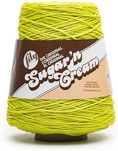 Lily Sugar'n Cream Cone Cotton Yarn for Dishcloths, Hot Green