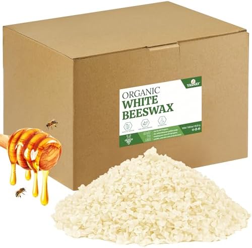 YASNAY White Beeswax Pellets 10LB, Organic Beeswax, Beeswax for Candle Making, Body, Skin Care DIY, Lip Balm and Soap Making Supplies