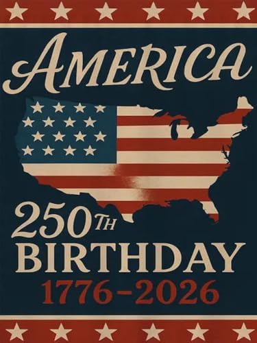 NWQZBYHT 5D Diamond Painting Kits for Adults,American 250 Th Birthday Diamond Art Kits for Adults,Round Full Drill Diamond Dots DIY American Flag Gem Painting Picture Crafts Home Wall Decor 12x16 Inch
