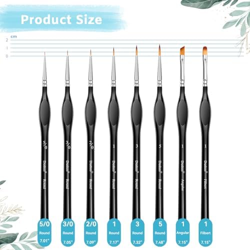 Detail Paint Brushes Set, 8 pcs Miniature Brushes for Fine Detailing