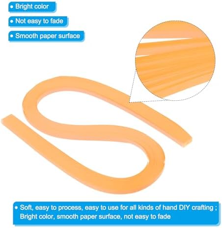 PATIKIL 240pcs Quilling Strips Paper 3/16"(5mm) 21"(54cm) Origami Paper Quilling Strip for Art DIY Hand Craft Christmas, Light Orange