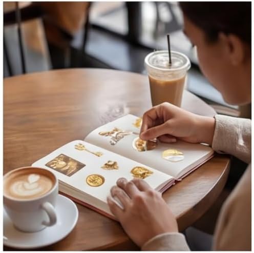 50 Pcs Gold Foil Stickers Waterproof Aesthetic for Planners