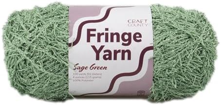 Craft County Fringe Yarn – Medium 4 Polyester Yarn for Scrubby Cloths, Personalized Gifts, and More!