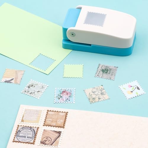 Stamp Puncher, 1 inch Square Stamp Punch, Square Postage Stamps Puncher, StampCutter Hole Punch, Paper Stamps and Punches, StampShaped PaperPunch, Craft Punches for Crafting DIY Scrapbooking