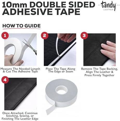 Tandy Leather Tanner's Bond Double-Sided Tape, Mess Free, 10 mm x 20 m