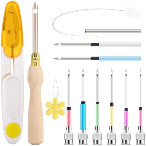 AUGSUN 13 Pcs Punch Needle Kit Embroidery Tool Set for Beginners Adults