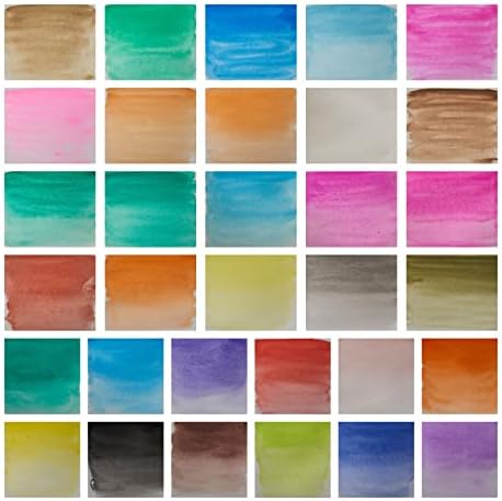 Artist's Loft 36 Color Watercolor Pan Set with Natural Hair Brush Necessities - Watercolor Set for Students, Teachers, Artists - 1 Pack