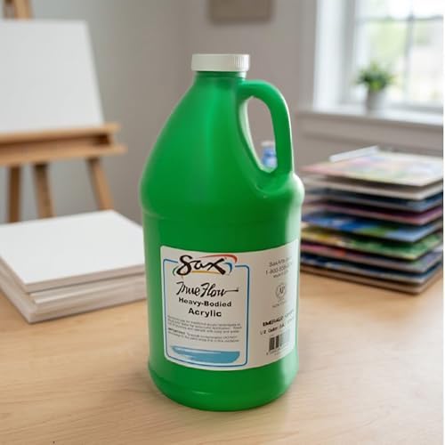 Sax True Flow Heavy Body Acrylic Paint, 1/2 Gallon, Emerald Green - 439289, 64 Fl Oz (Pack of 1)