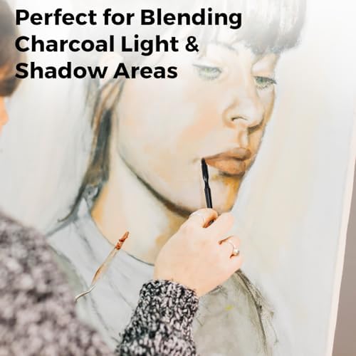 5-Piece Gold Leaf Brush Set for Charcoal Blending