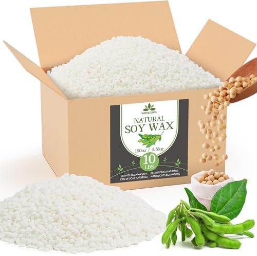 Soy Wax, Waxcanpy Natural Soy Wax for Candle Making, Organic Candle Wax from Farm, No Additives, Harmless and Pure (10lb)