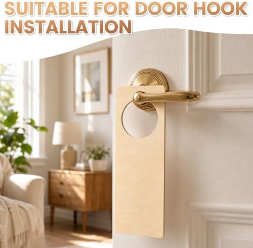 16 PCS 9.5"x 3.25" x 0.1" Unfinished Wooden Door Knob Hangers - Blank for DIY Crafts, Ideal for Home, Hotel & Office Decor