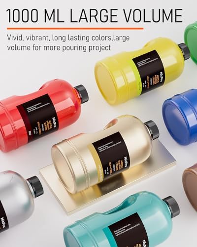 Nicpro 14 Colors Large Bulk Acrylic Pour Paint Set (33.8oz,1000ml) Premixed