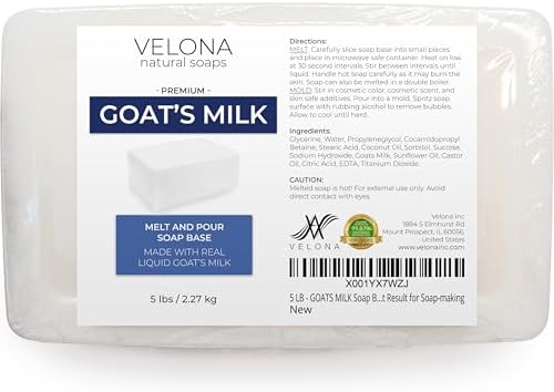 velona 5 lb - Goat Milk Soap Base, Melt & Pour, SLS/SLES Free