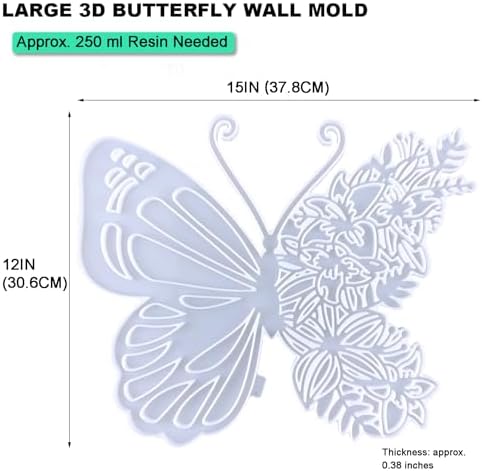 ATYUSVIC Large Butterfly Resin Mold, 12 x 15 Inch Silicone Wall Art Mold