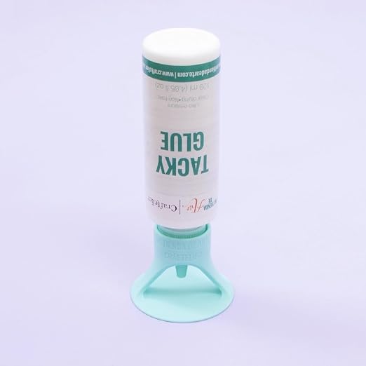 Craftelier - Set of Tacky Glue 120 ml + Glue Stick Holder Turquoise + 2 Bottles with Ultrafine Applicator 15 ml | Non-Toxic and Multipurpose Glue Ideal for Scrapbooking and Crafting
