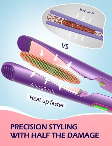 ANGENIL Pro Twist Flat Iron Curling Iron in One, Dual Voltage