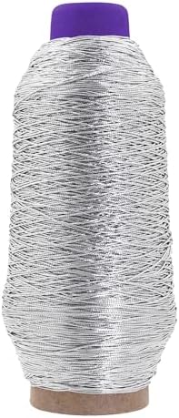 Mandala Crafts 0.6mm Metallic Silver Shirring Sewing Elastic Thread 546 Yds