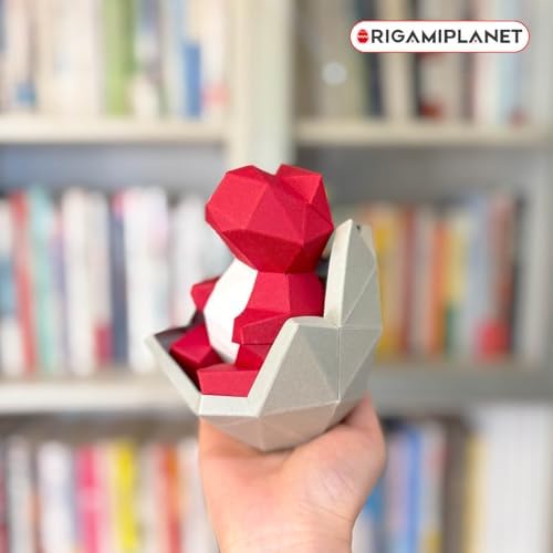 3D Dinosaur Origami Paper Craft Kit, Cute Dinosaurier-Baby DIY Pre-Cut 3D Papercraft for Teens & Adults, Creative Handmade Animal Figurine Paper Sculpture STEM Puzzle Origami Gift Set