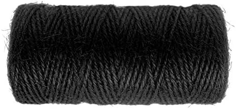 KINGLAKE Natural Jute Twine - 328 Feet, Durable Packing String, Black