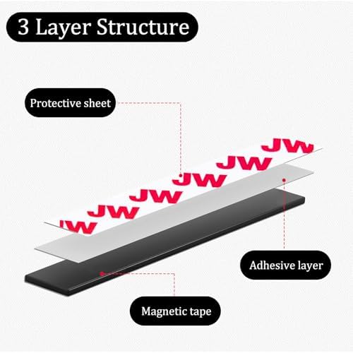 Magnetic Tape, 15 Feet x 1/2 Inch Magnet Tape with Adhesive Backing
