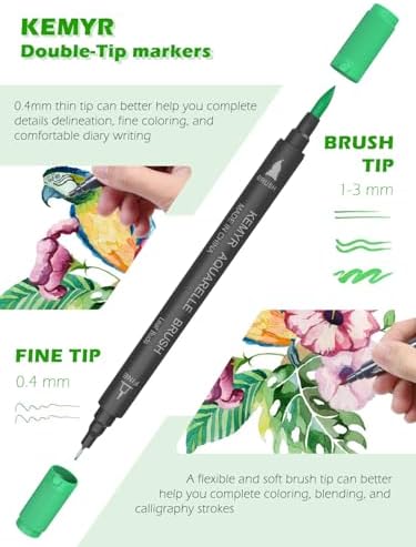 KEMYR Markers for Adult Coloring Books No Bleeding,120 Colors by Number