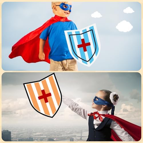 TANEMUDO 84 Pcs Blank Paper Shields with Handles DIY Craft Cardboard Shields for Decorate Party Play Castle Activities Gift
