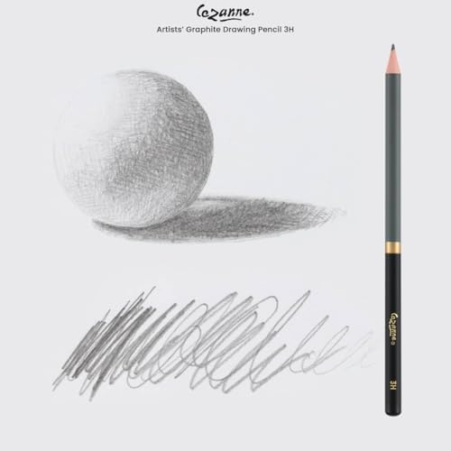 Cezanne Graphite Drawing Pencils Set - 3H, Set of 12 Break-Resistant Graphite Lead, Easy-to-Sharpen Sketch Pencils, Master Artist Quality Graphite Pencils for Technical and Artistic Drawing