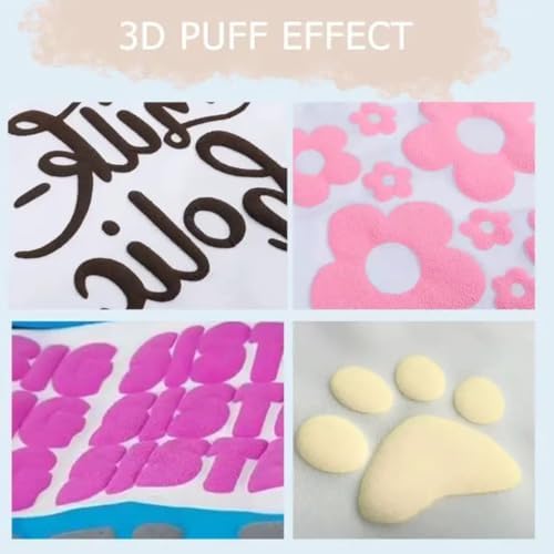 HTVRONT Puff Vinyl Heat Transfer, Beige, 10" x 6ft 3D Puff HTV Vinyl