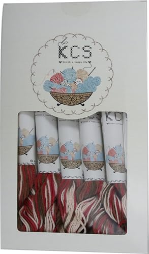 KCS Big skeins of 25 Meters Size 25 Color Variegated Cross Stitch Stranded Threads,6 skeins,4516