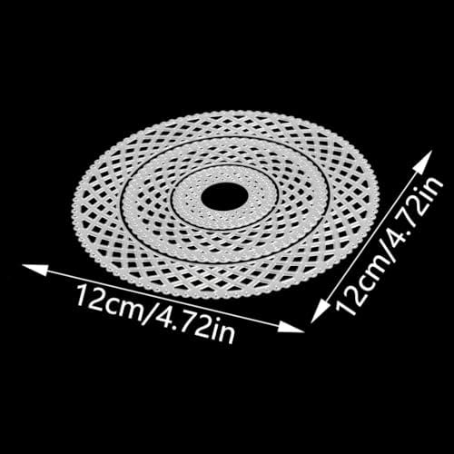 Cutting Dies Metal Stencils Scrapbooking Tools DIY Embossing Template for Paper Card Making Album Arts Crafts Supplies (Lace Circular Frame-12x12cm)