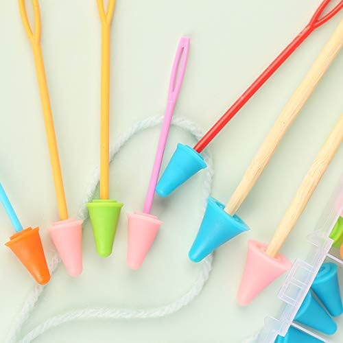 JNENERY 30PCS Knitting Needles Point Protectors, 2 Sizes Needle Stoppers