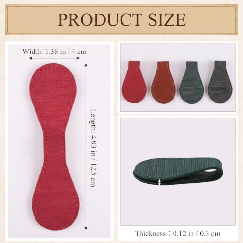 4Pcs Magnetic Leather Bookmark PU Leather Page Marker for Books Planner Journal Bible Reader Gift Reading Accessory