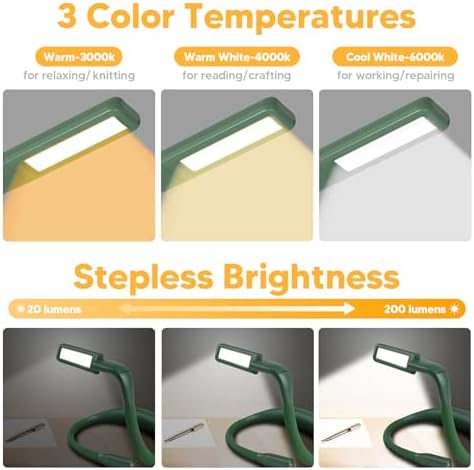 Neck Reading Light, 80-hr Lasting Rechargeable Book Light Wide Lamp