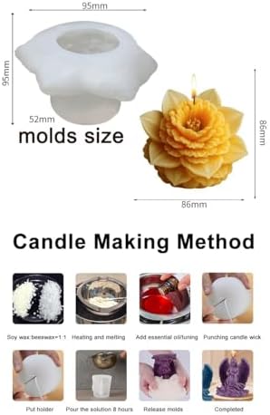 Konrisa Flower Resin Casting Molds for Candle Making, 3D Narcissus Candle Molds, Handmade Aromatherapy Candles Making Molds DIY Craft Supplies