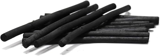 Winsor & Newton Artists' Willow Charcoal, Thick, Box of 12 | Rich Willow Charcoal, Consistent Intensity, Carefully Baked, Create Darkest Black or Smokey Shades