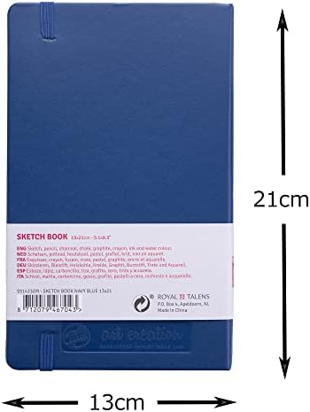 Talens Art Creation T9314-232M 452191 Talens Art Creation Sketchbook Drawing Notebook 5.1 x 8.3 inches (13 x 21 cm), Navy Blue