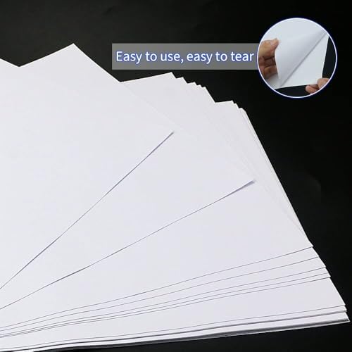 60 Sheets A4 Size 8.3x11.5 Inch Clear Double Sided Adhesive Tape Sheets, Super Strong Sticky Tape, DIY Art, Craft, Home Decorative Tape with White Liner