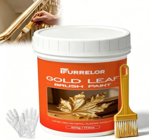 Gold Paint, 17.6 Floz Metallic Liquid Gold Leaf Paint Shiny Acrylic Coating