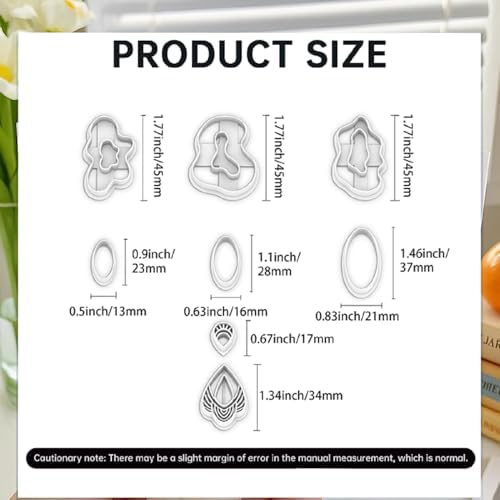 8 Pcs Irregular Shape Polymer Clay Cutters Set - Oval, Teardrop & Abstract Imprint Cutters for Polymer Clay Jewelry Making, Fit Valentine's Day Gift for Friends, Sisters & Minimalist Style Lovers