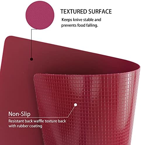 ZVP Plastic Cutting Boards for Kitchen, Flexible Cutting Mats, Colorful Chopping Boards with Food Icon, Non-Slip, Non Porous, BPA Free, Dishwasher Safe Rainbow