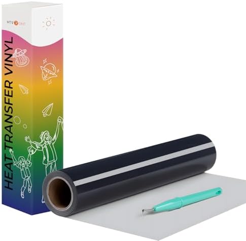 HTVRONT Heat Transfer Vinyl Dark Blue HTV Rolls, 12" x 20ft
