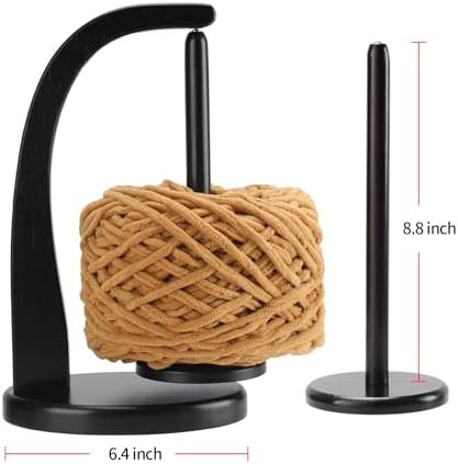 FLYKEY Yarn Holder for Crocheting with Magnetic Yarn Spinner-Black-Enlarged