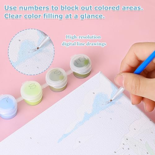 Bird Paint by Numbers with Frame, Bird Paint by Numbers for Adults 10x10 in | Framed Paint by Numbers with Easel, Acrylic Painting by Numbers, DIY Arts and Crafts for Gifts or Home Decor
