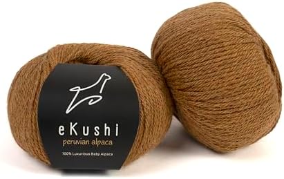 100% Baby Alpaca Yarn for Knitting & Crocheting - Set of 2 Skeins of Premium Yarn DK - Lightweight, Hypoallergenic & Thermal Peru Made - Ideal for Delicate Projects (M855 - Bronze)