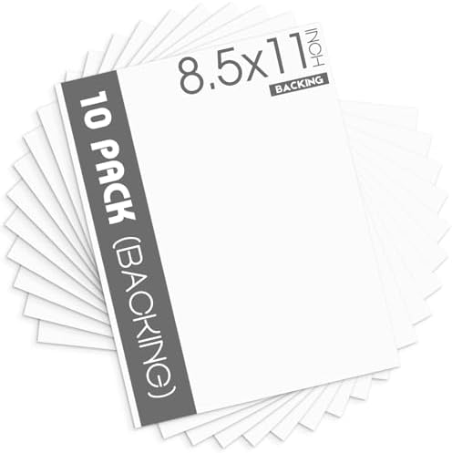 Mat Board Center 8.5x11 Backing Boards, 10 Pack White Backboards for Frame