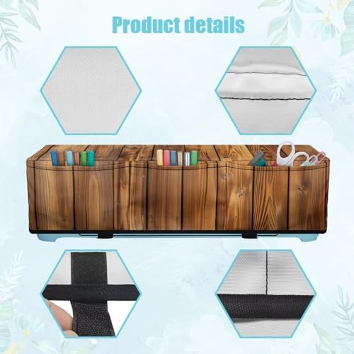 Binienty Retro Wooden Cutting Machine Dust Cover with 3 Strong Pocket,Portable and Strain Resistant Carrying Bag Organization and Storage Bags Home Decoration